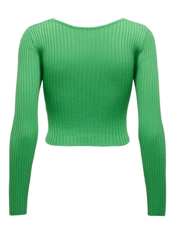 V Yaka Crop Triko YeŞİl - Renk: YeŞİl, Beden: Xlarge