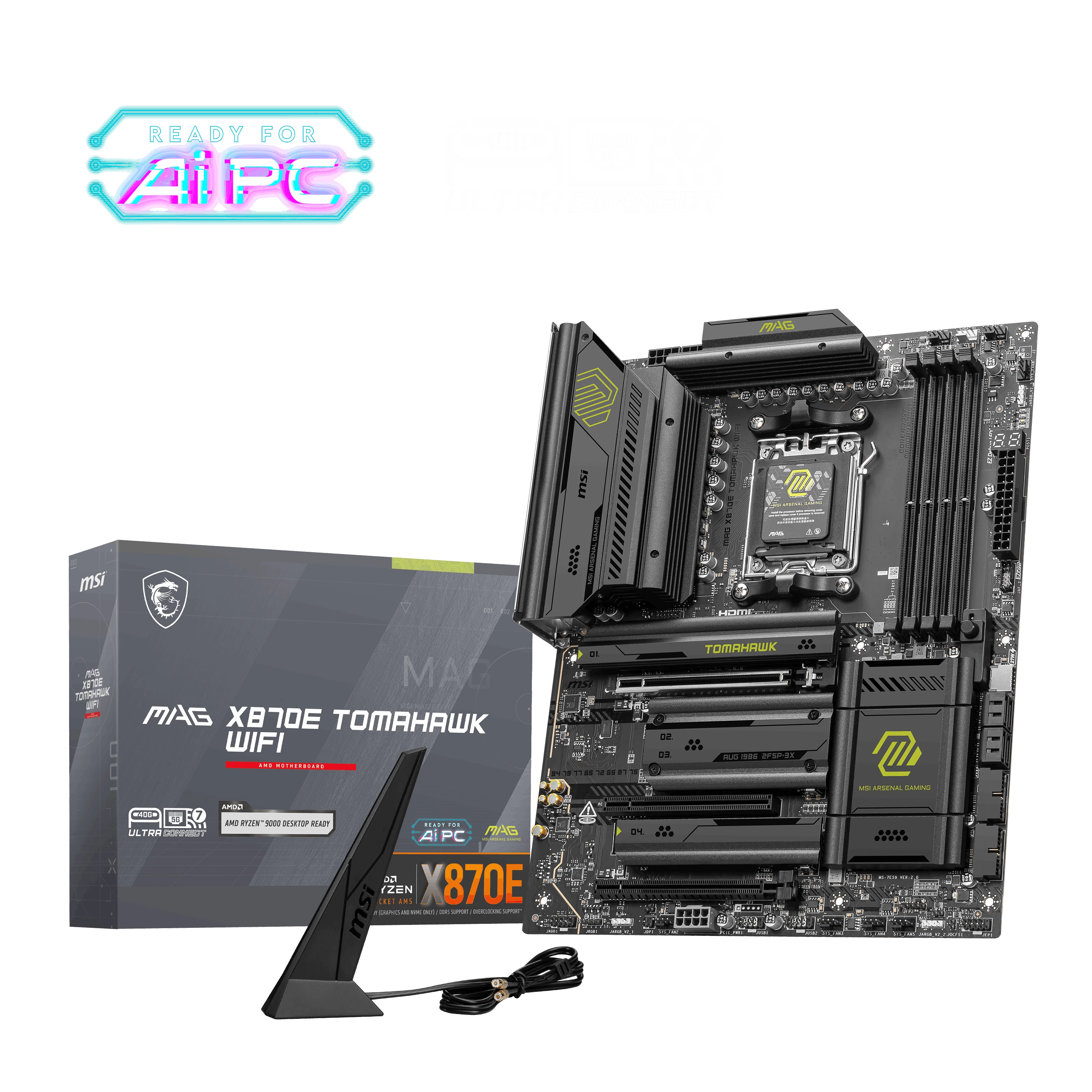 Msi Mag X870e Tomahawk Wifi Am5 Ddr5 8400mhz(oc) Usb4 4x M.2 Hdmi 2x Dp 5g Lan Wifi 7 Rgb Atx