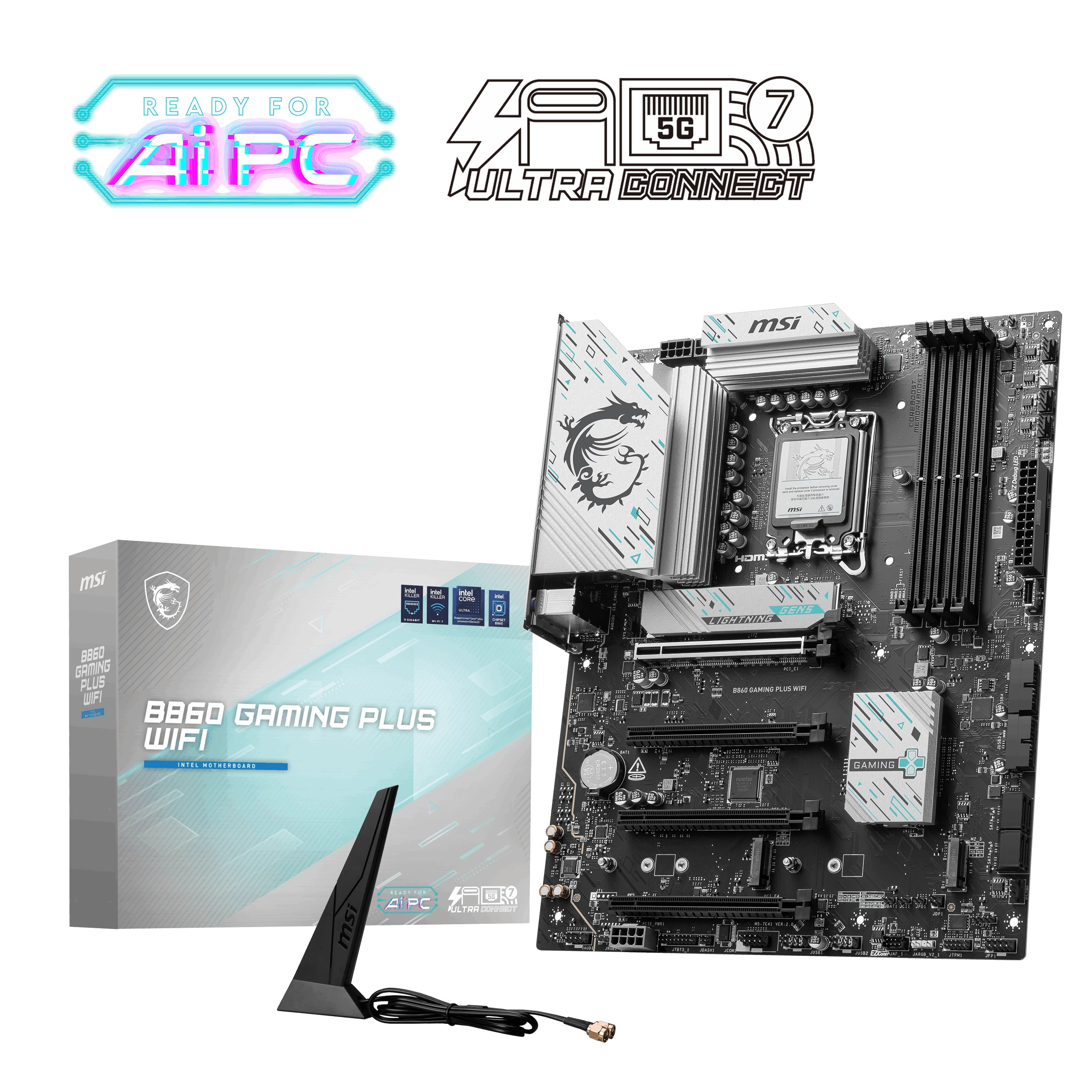 Msi Mb B860 Gaming Plus Wifi Soket 1851 Ddr5 8600mhz(oc) 3xm.2 1x Tb4 Hdmi Display 5g Lan Wifi 7 Atx