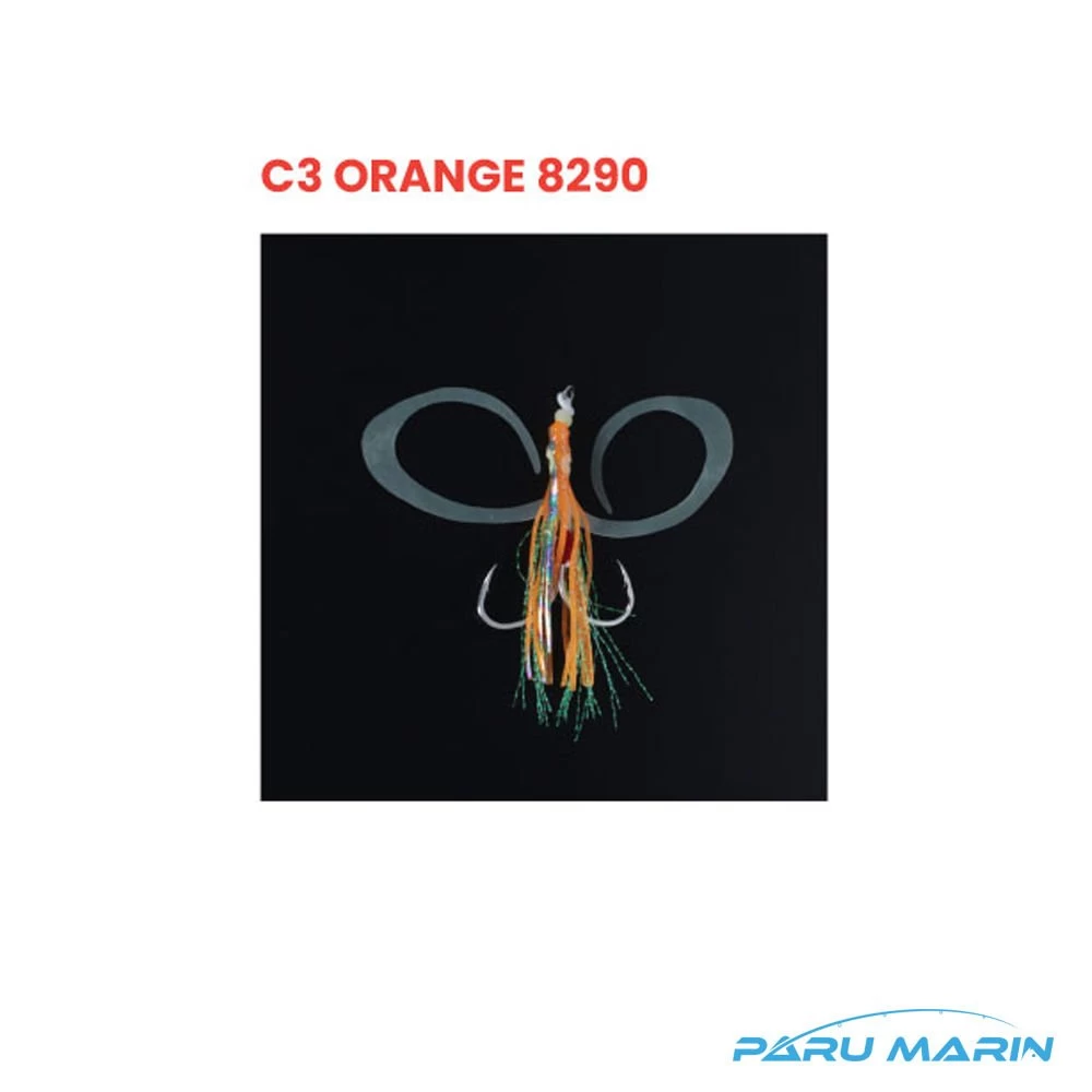 Seabor Squid Hook Skirt Hazır Asist Takım Orange 2/0 -  2 Adet
