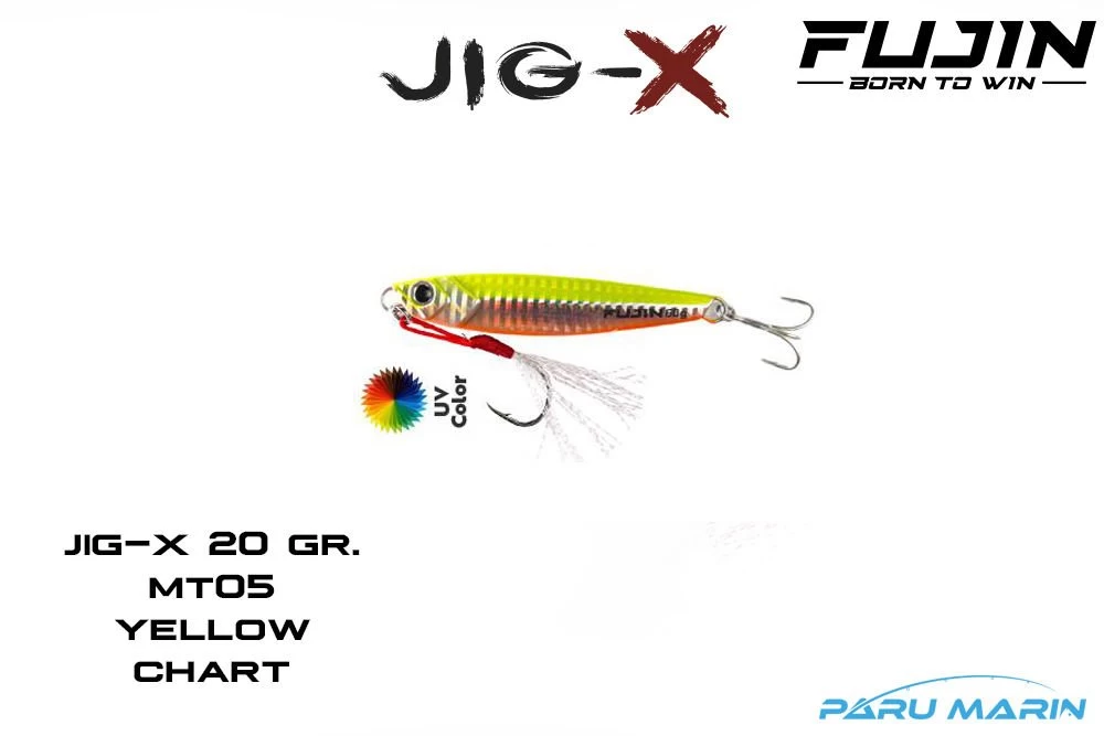 Fujin Jig-x 20gr. Shore Jigging - Jig Yem Yellow Chart