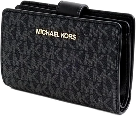 Michael Kors Kadın Siyah Logo Desenli Deri Cüzdan