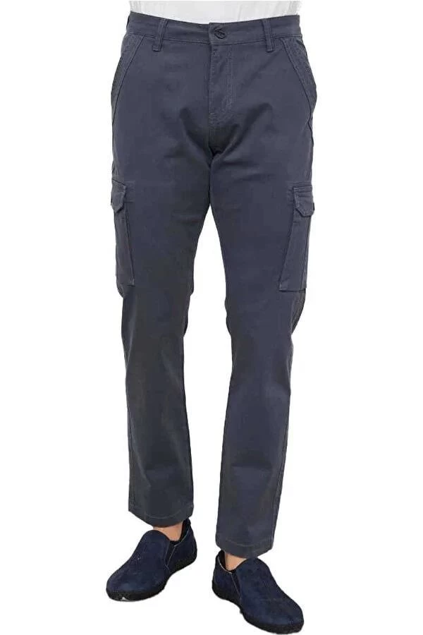 Düz Paça Kargo Pantolon - Renk : Gri, Beden : 30-32