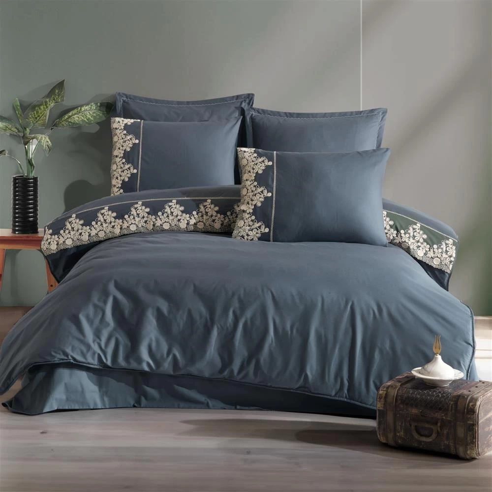 Clasy Çift Kişilik Butik Uyku Seti Osela V4 İndigo Gri