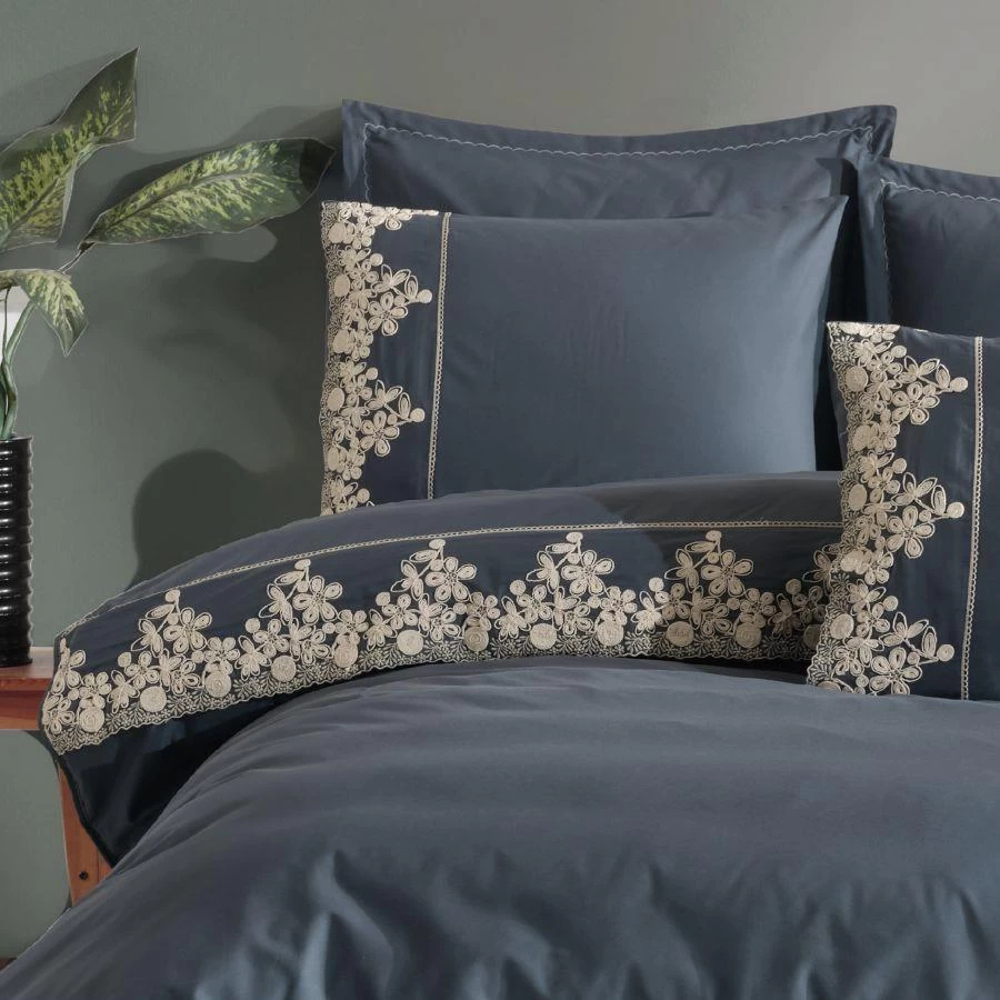 Clasy Çift Kişilik Butik Uyku Seti Osela V4 İndigo Gri