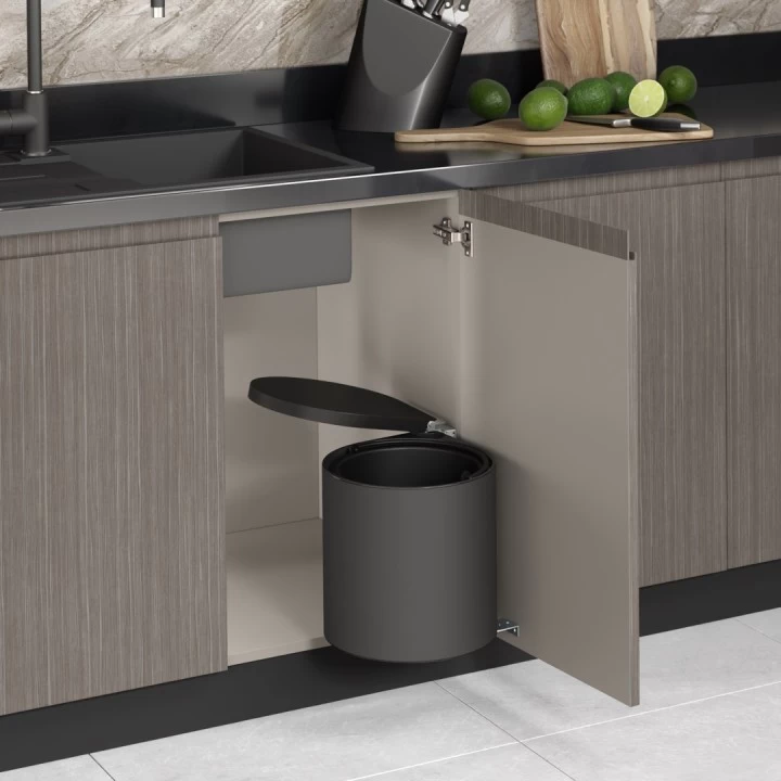 Starax S-2253-b Otomatİk Kapak ÇÖp Kovasi 355*300*380 Sİyah 10 Lt