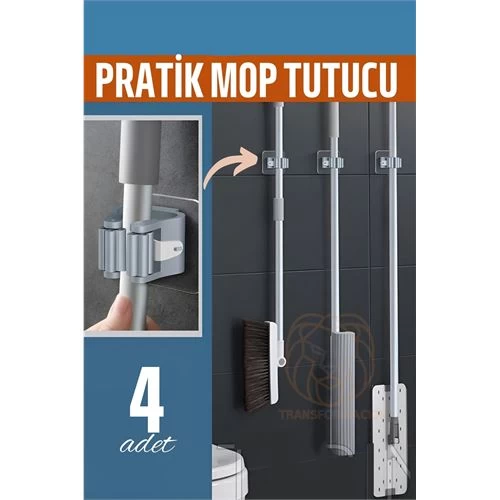 Modacar Yapışkanlı Pratik Mop Tutucu 4 Adet