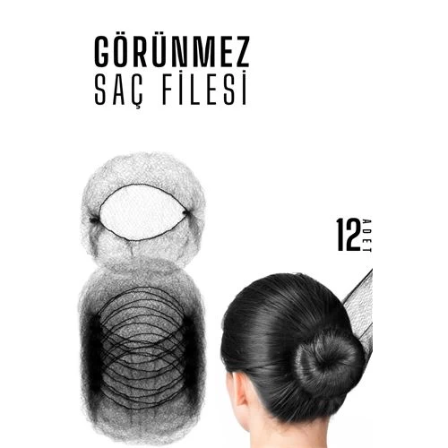 Modacar Sİyah Saç Filesi Görünmez 12 Adet