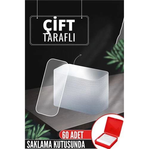 Modacar Pvc Nano Çift Taraflı Yapıştırıcı 60 Adet Sonsuz Alanda Kullanım