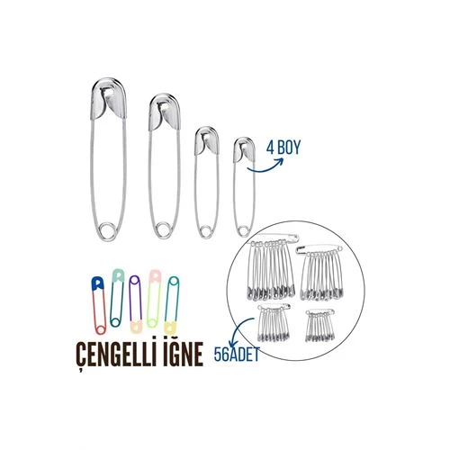 Modacar Çengelli İğne 4 Boy 56 Adet