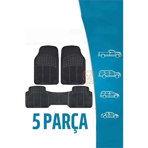 Modacar Oto Paspas Seti Her Araca Siyah Su Kanallı Kauçuk 5 Parça Paspas Set
