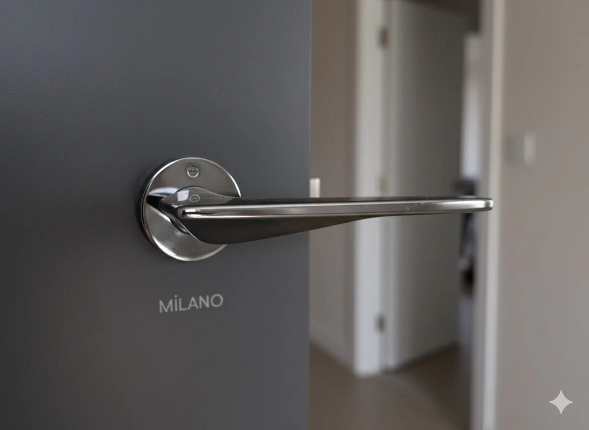 YÜksel Mİlano İtalyan Kare Rozet FÜme Oda Kapi Kolu