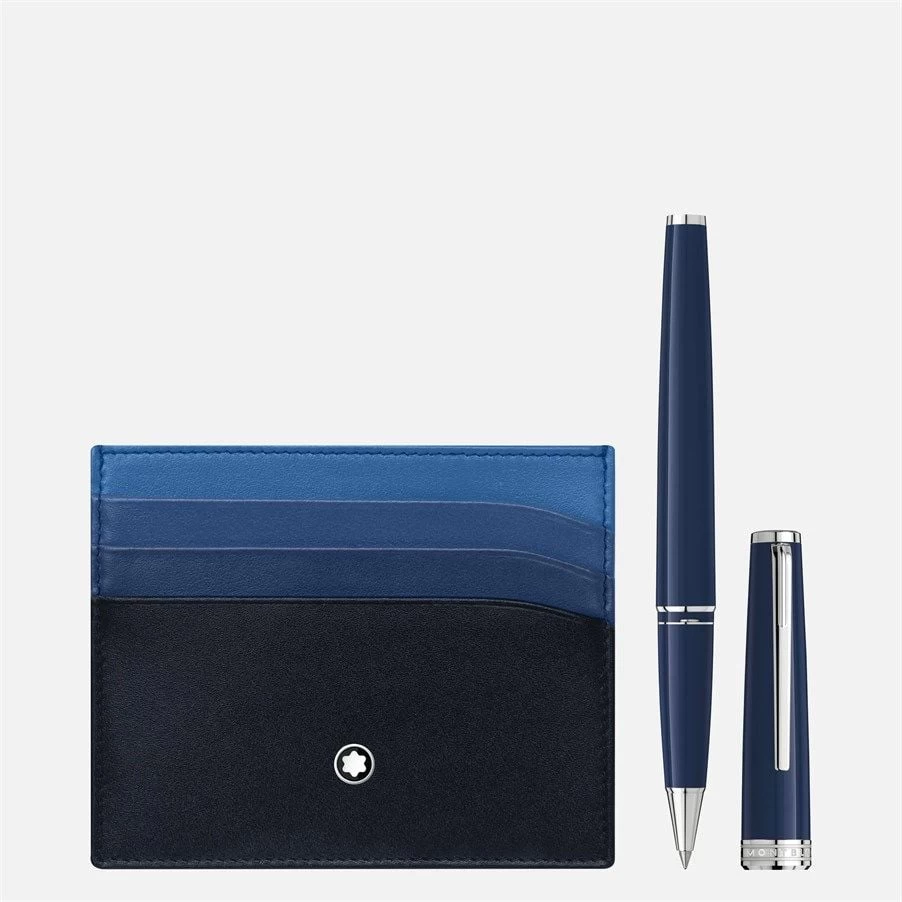 128956 Mont Blanc Set With Pix Blue Rollerball And Meisterstück Kartlık