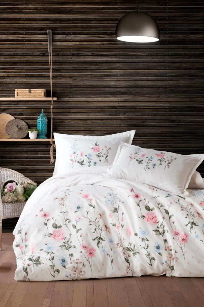 Clasy Ranforce Nevresim Takımı Çift Kişilik Palitra V1 Pudra