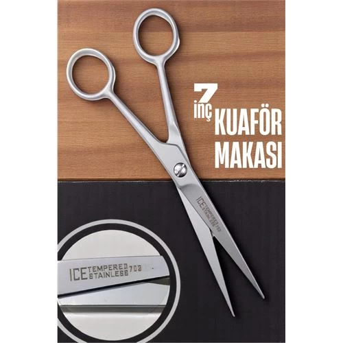 Modacar Ice Tempered 702 Berber Kuaför Makası Saç Kesim Makası Bıyık Sakal Makası Kuaför Ekipmanları 17 Cm