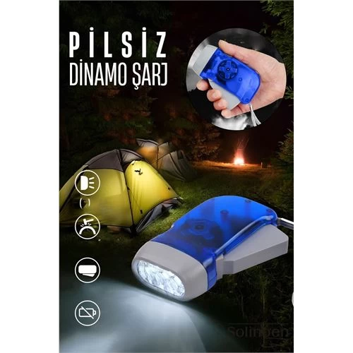 Modacar Kendinden Dinamo Şarjlı Pilsiz Acil Durum El Feneri Manuel Şarjlı El Feneri