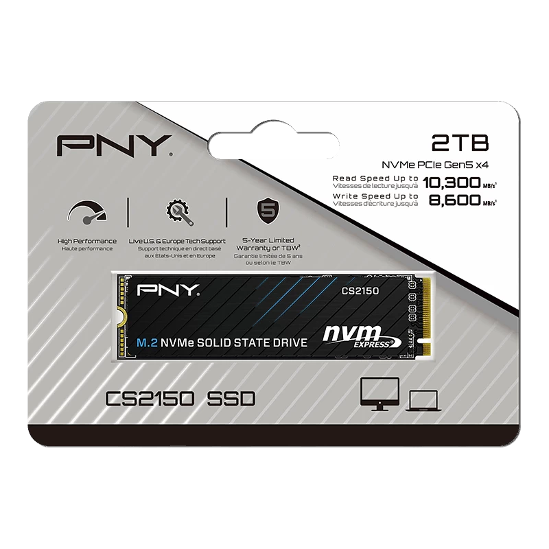 Pny Cs2150 2tb  10200/8500 Nvme Pcie Gen5x4 M.2 Ssd (m280cs2150-2tb-tb)