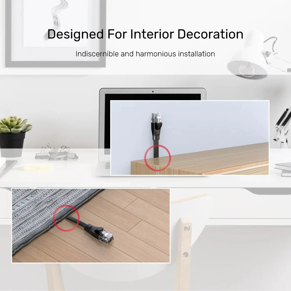 Unitek Cat6 Patch Kablo 1mt Flat 1gbps, Sİyah (c1809gbk)