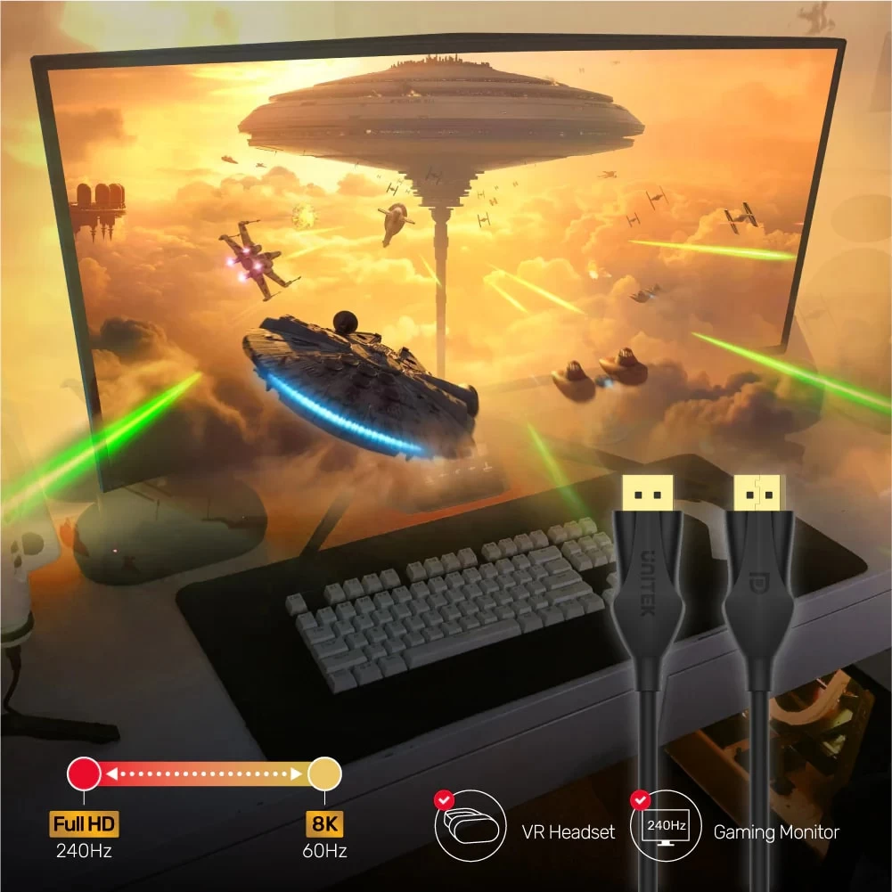 Unitek Displayport 1.4 Kablo 2mt 8k&60hz (c1624bk-2m)