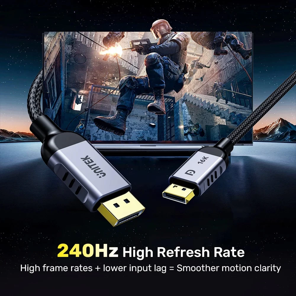 Unitek Displayport 2.1 %100 Bakir 1mt 16k&60hz (c1626gy01-1m)