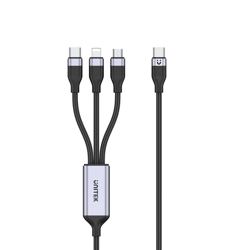 Unitek Type-c 3in1 Hizli Şarj Kablosu 1.5mt 20w Micro Usb, Type-c, Lightning (c14101agy01-1.5m)