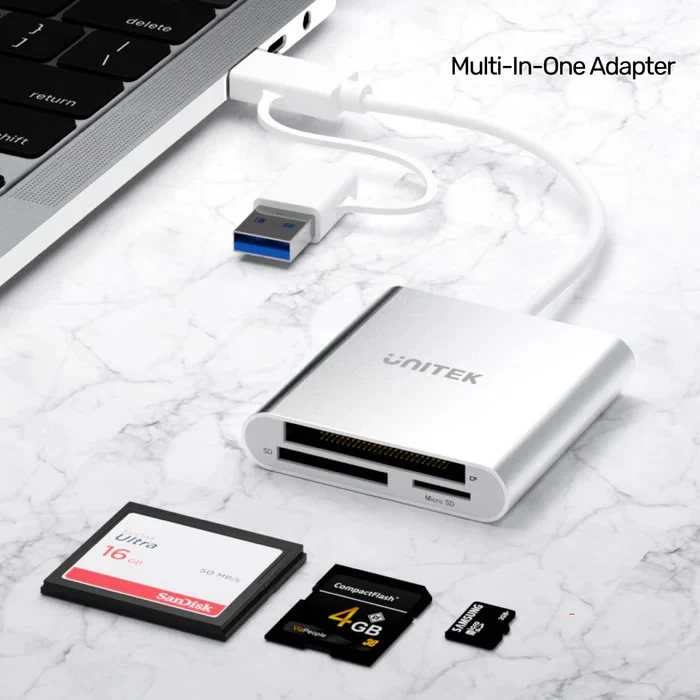 Unitek Usb-c/a To Hafiza Kart Okuyucu Sd/cf/micro Sd 5gbps (y-9313d)