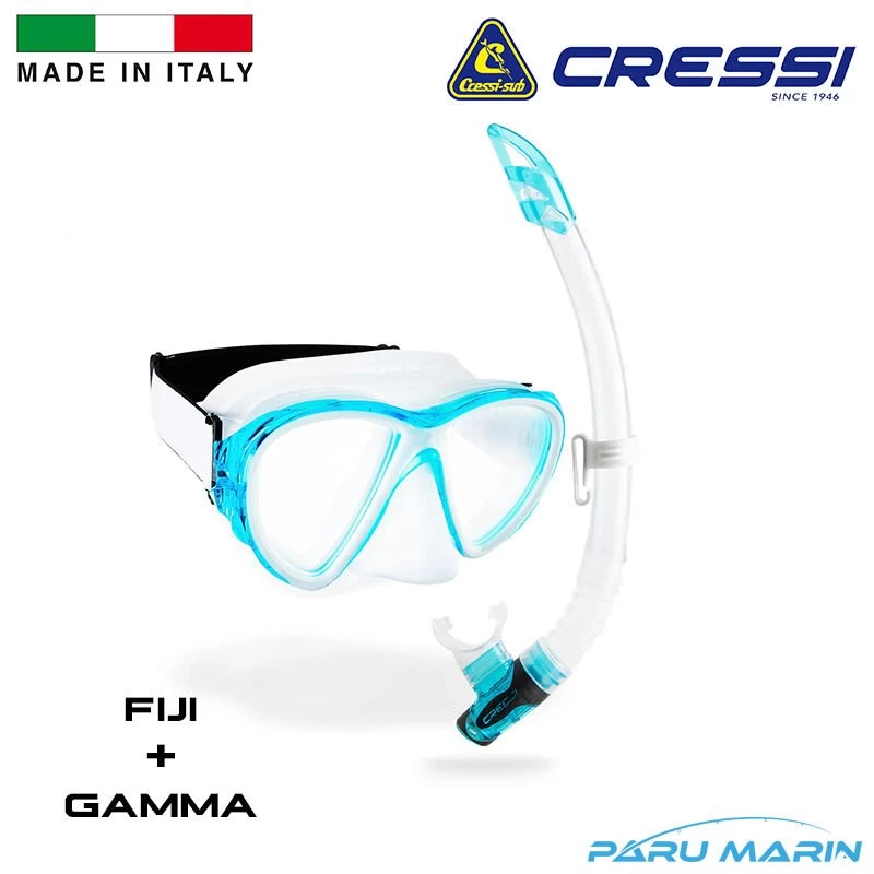 Cressi Combo Fiji + Gamma Dalış Seti Clear / Aquamarine