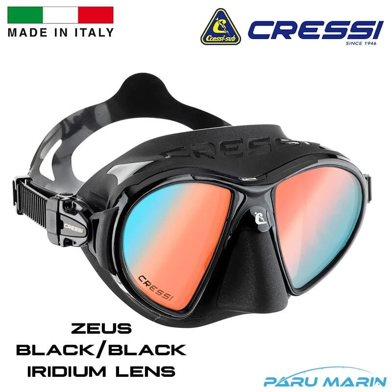 Cressi Zeus Black / Black + Iridium Lens Dalış Ve Yüzme Maskesi