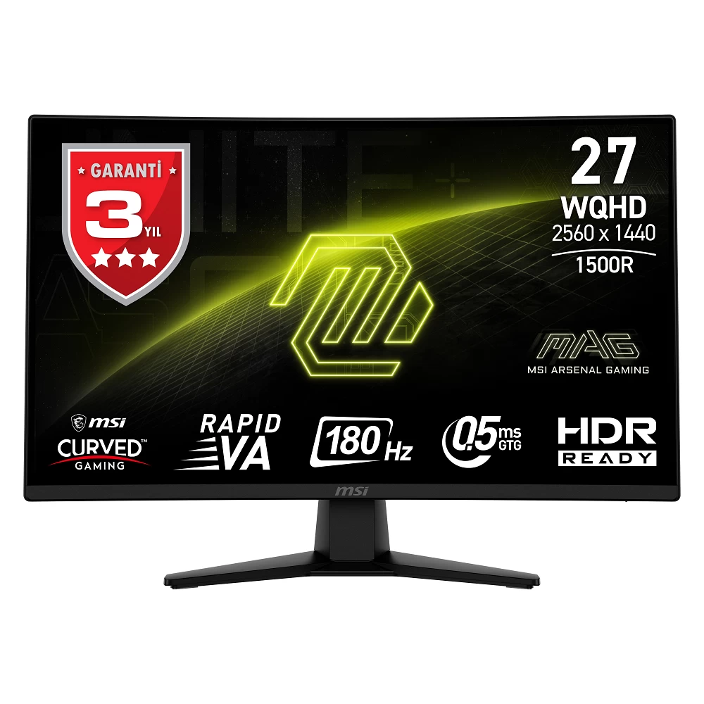 27 Msi Mag 274cqf Wqhd 180hz 0.5 Ms Adaptive Curved Gaming