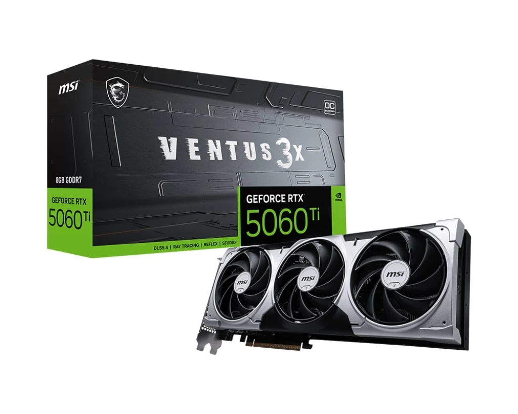Msi Geforce Rtx 5060 Ti 8g Ventus 3x Oc Gddr7 128b Dx12 Pcie 5.0 X16 (3xdp 1xhdmi)