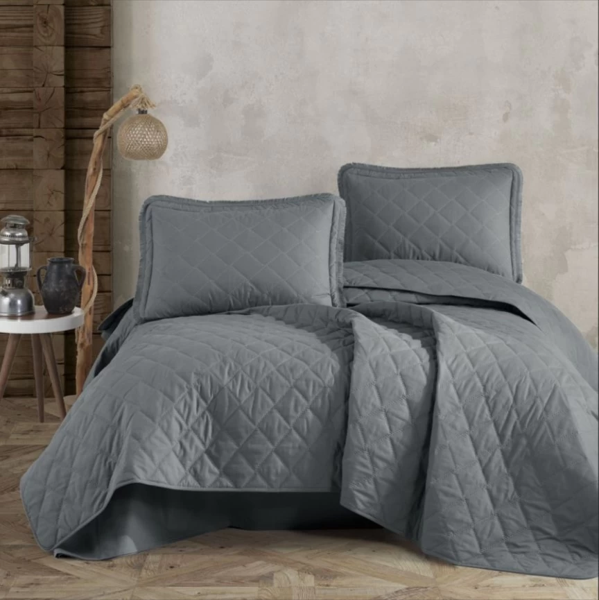 Clasy Çift Kişilik Yatak Örtüsü Tafana V6 Gri