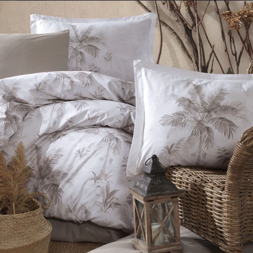 Clasy Ranforce Nevresim Takımı Çift Kişilik Loretto V1 Bej