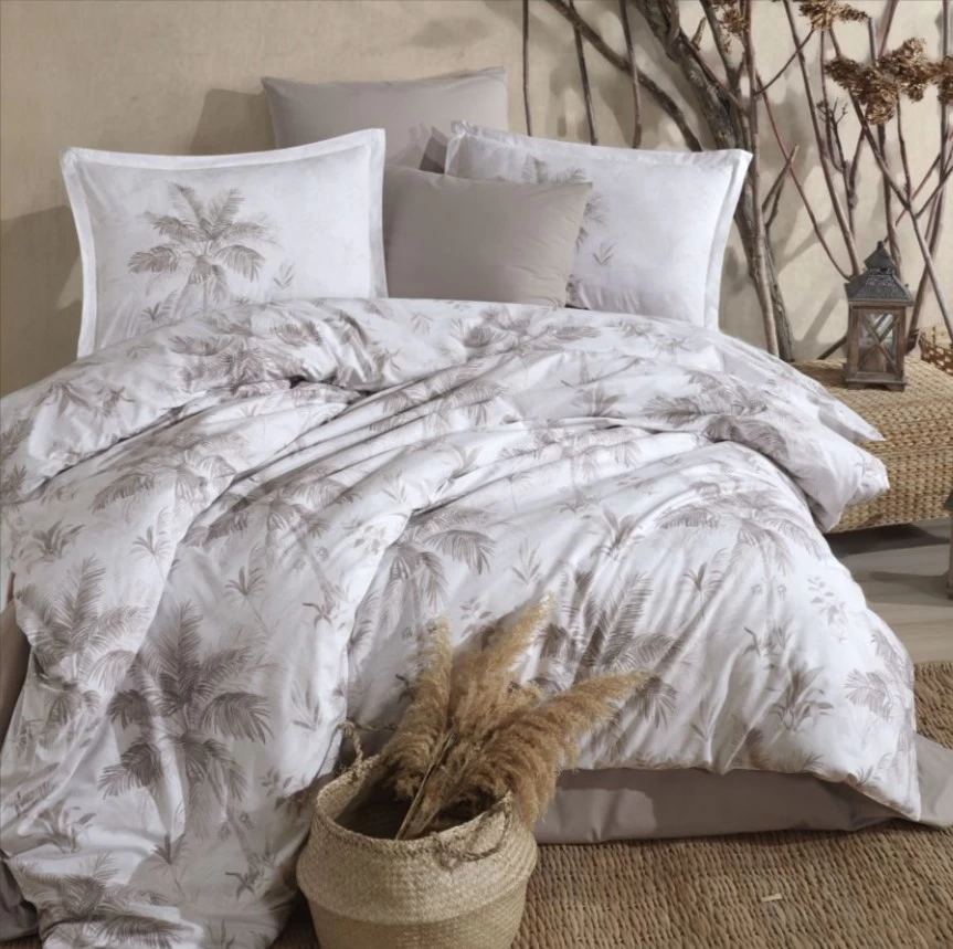 Clasy Ranforce Nevresim Takımı Çift Kişilik Loretto V1 Bej