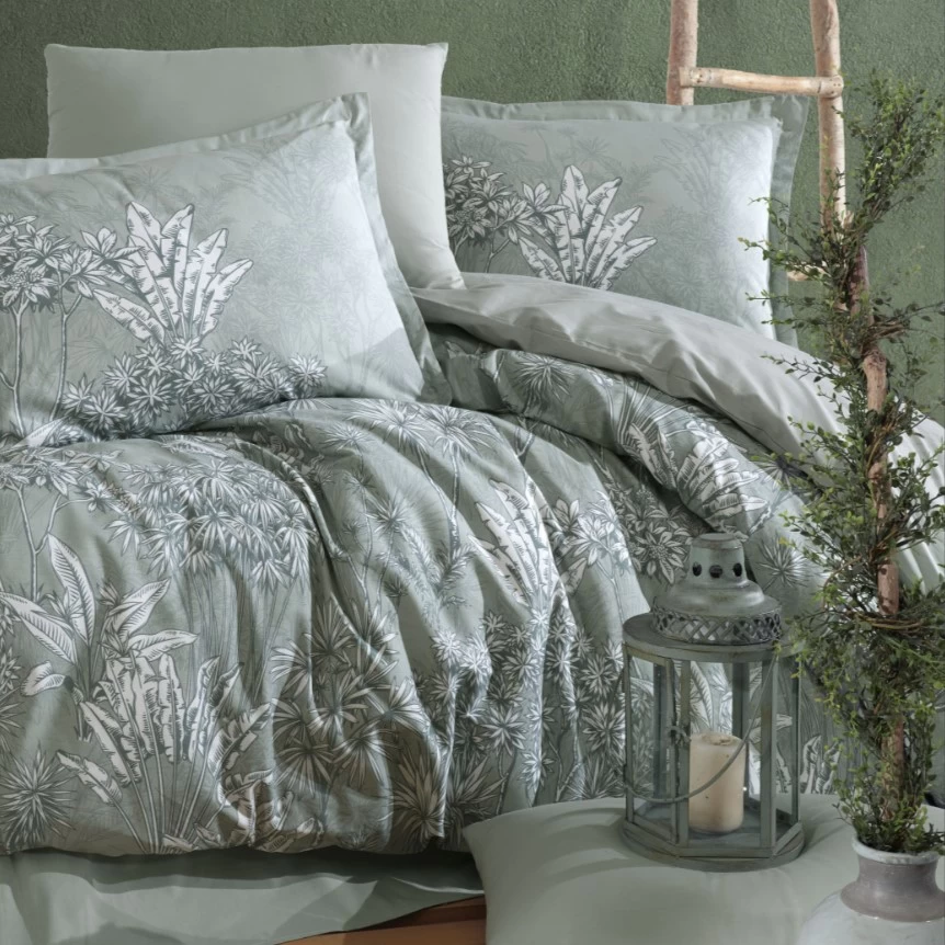 Clasy Ranforce Nevresim Takımı Çift Kişilik Irma V1 Mint