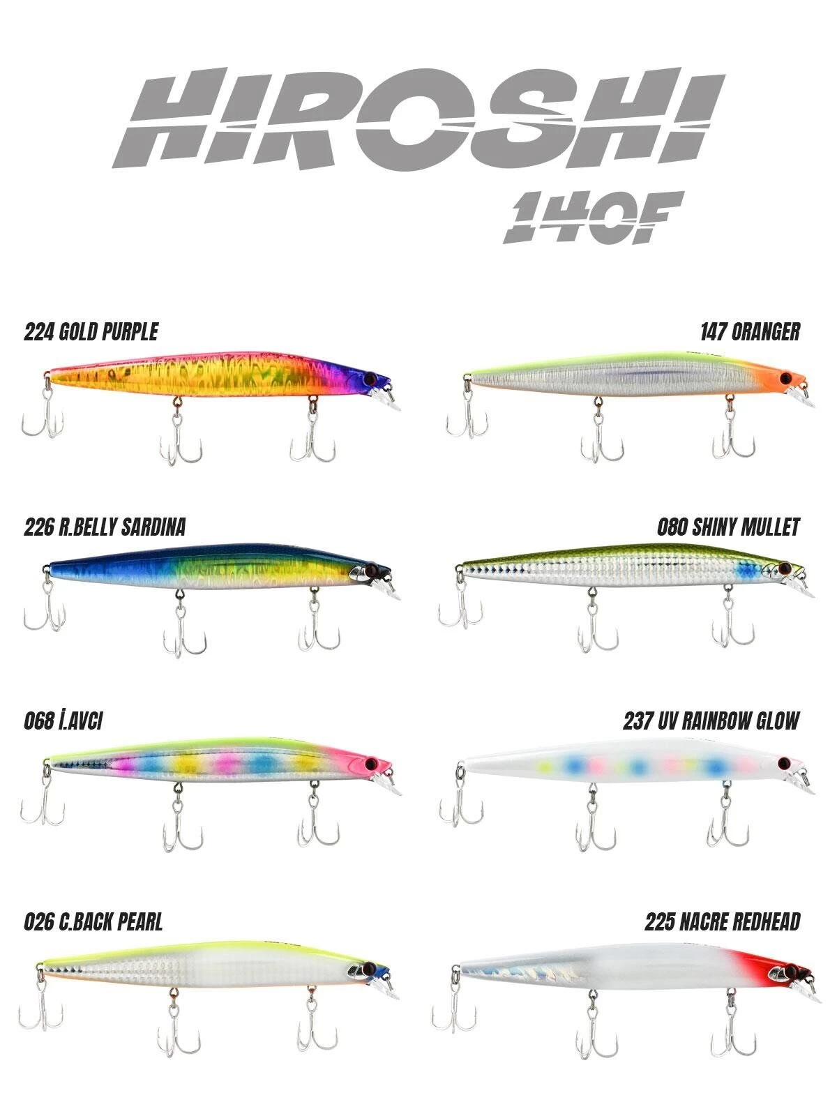 Fujin Hiroshi 140f 140mm 23gr Maket Balık 224 Gold Purple