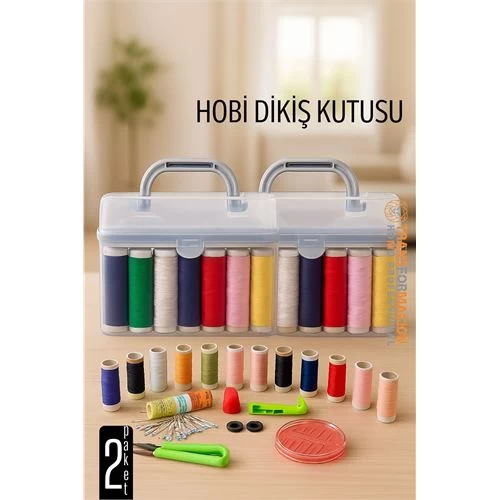 Modacar Dikiş Seti - 42 Parça Renkli Dikiş Seti – Mezuralı, Taşınabilir, Hobi Ve Onarım İçin