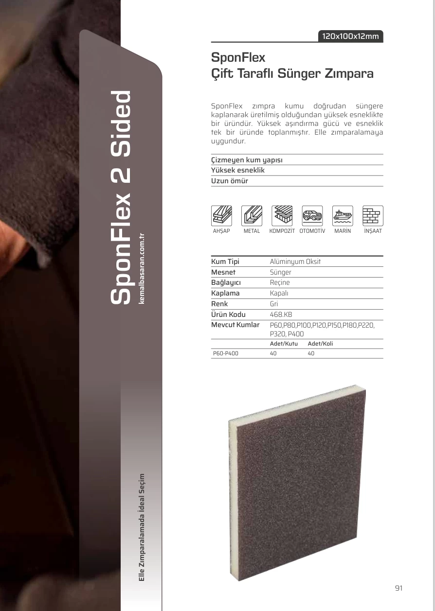 Kb Sponflex Çİft Tarafli Zimpara P150 Kum