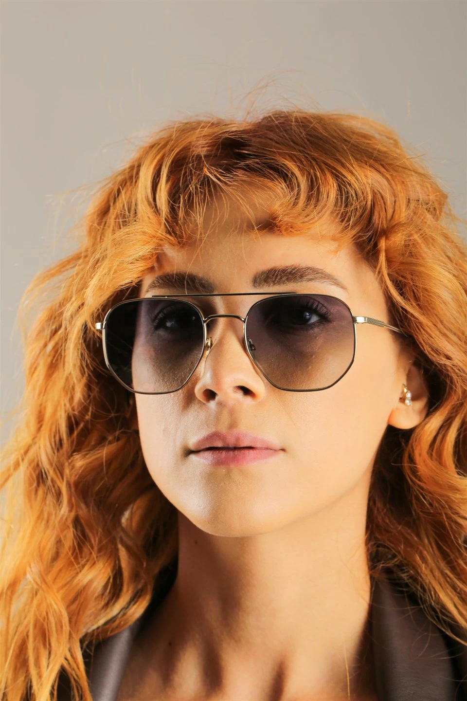 Lacoste L 210s 718 54 Unisex Geometrik Gold Metal Güneş Gözlüğü