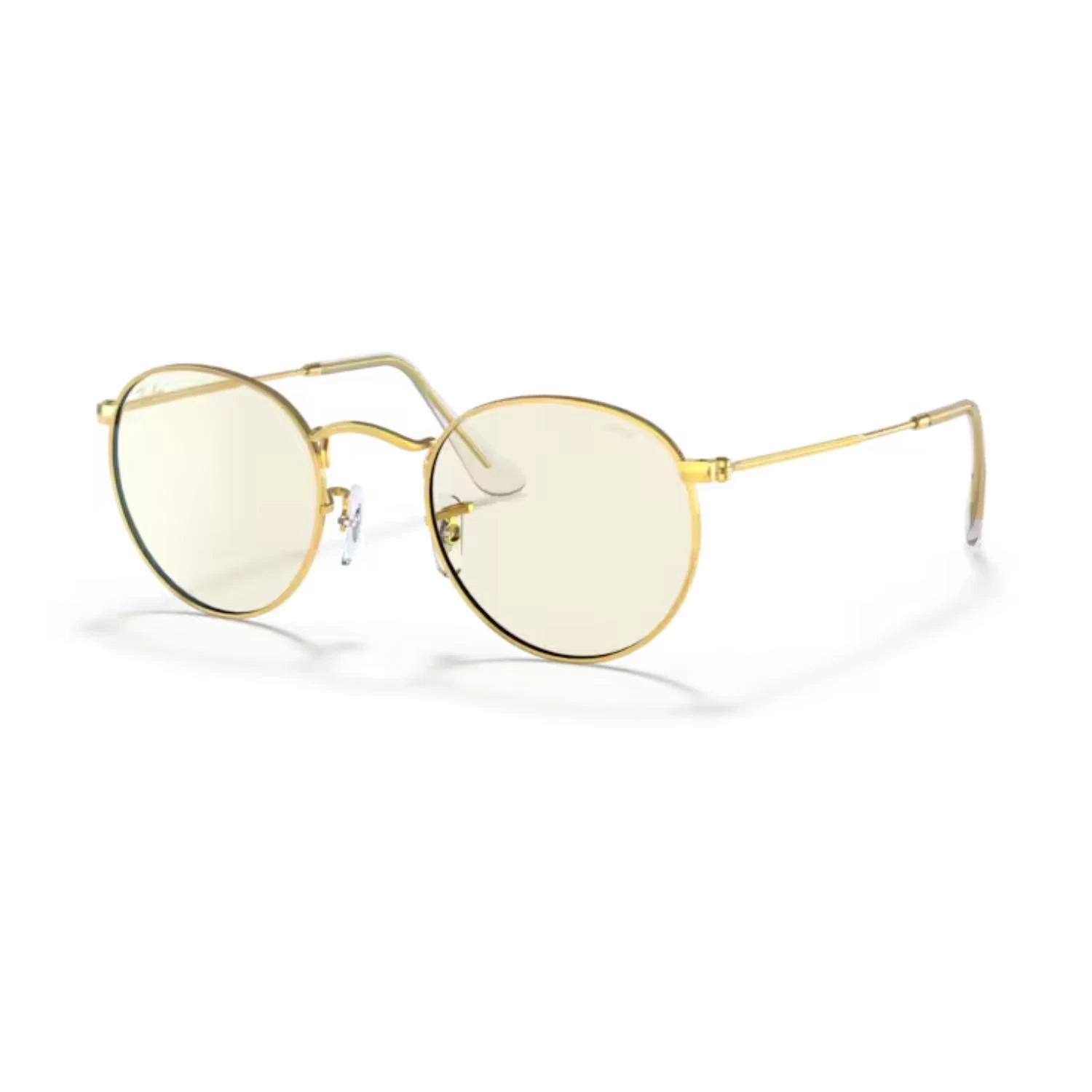 Ray-ban Rb 3447 9196bl 50 Round Photochromic Unisex Oval Gold Metal Güneş Gözlüğü