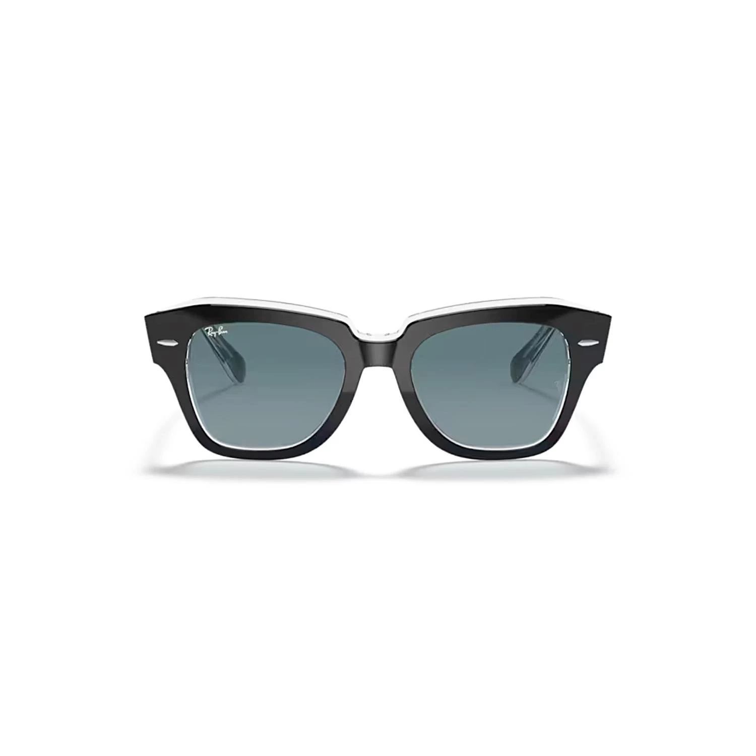 Ray-ban Rb 2186 12943m 49 State Street Unisex Şeffaf Üzeri Siyah Kemik Güneş Gözlüğü