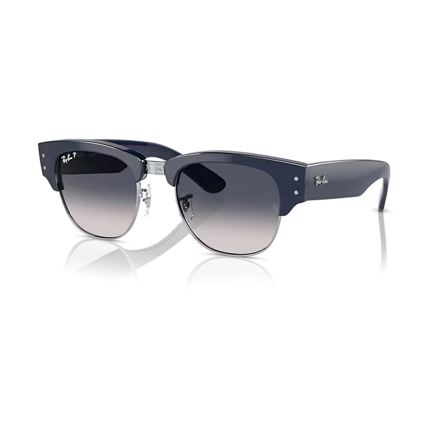 Ray Ban RB 0316S 136678 53 Mega Clubmaster Polarize Unisex Kare Lacivert Kemik Güneş Gözlüğü