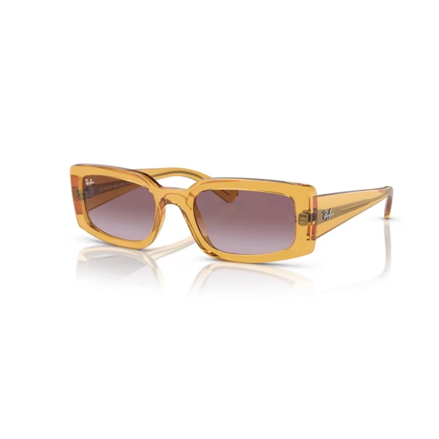 Ray-Ban RB 4395 66828H 54 Unisex Yastık Şeffaf Sarı Kemik Güneş Gözlüğü