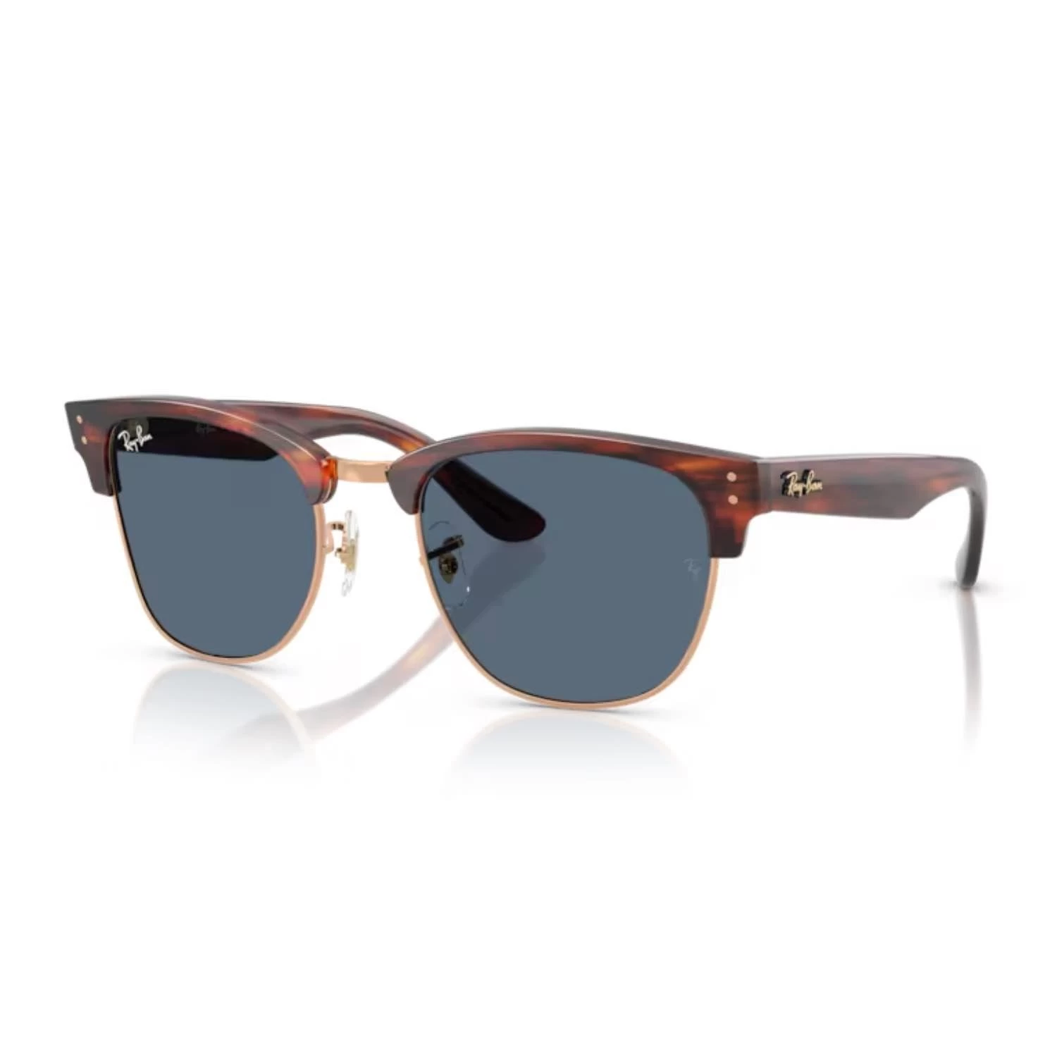 Ray-Ban RBR 0504S 13983A 51 Clubmaster Reverse Unisex Oval Kırçıllı Kahverengi Kombine Güneş Gözlüğü