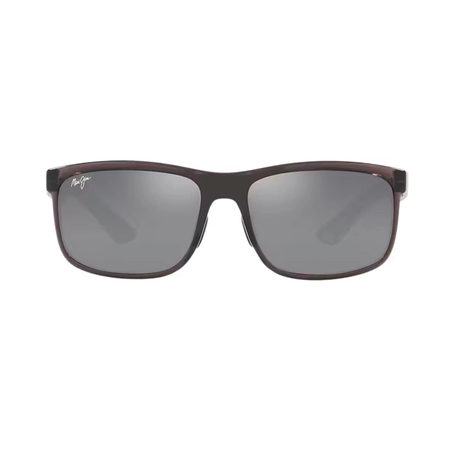 Maui Jim Mj 0449s 001 11 58 Polarize Unisex Dikdörtgen Şeffaf Gri Kemik Güneş Gözlüğü