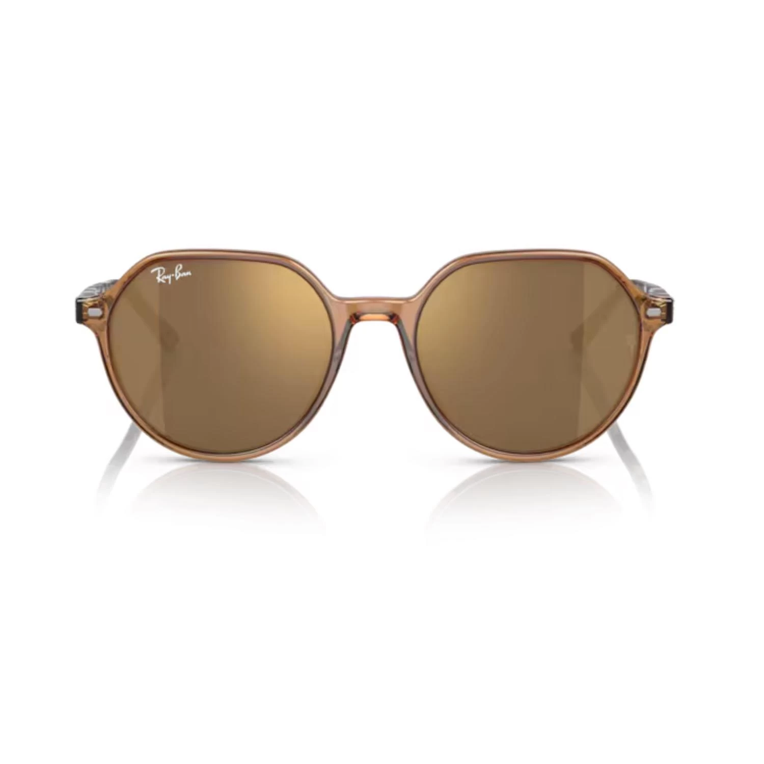 Ray-ban Rb 2195 663693 51 Thalia Aynalı Unisex Geometrik Kahverengi Şeffaf Kemik Güneş Gözlüğü