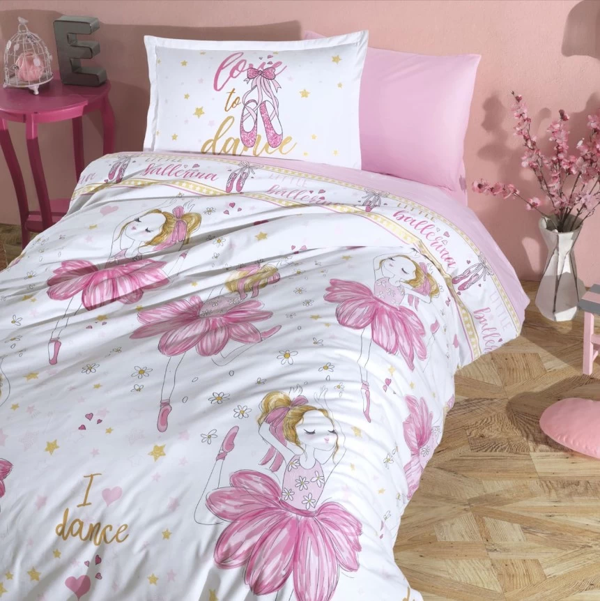 Clasy Tek Kişilik Genç Ranforce Nevresim Takımı Ballerina