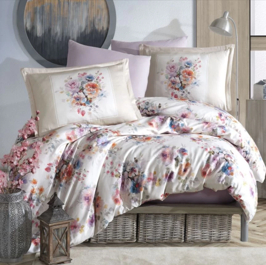 Clasy Dijital Saten Çift Kişilik Nevresim Takımı Farya V1