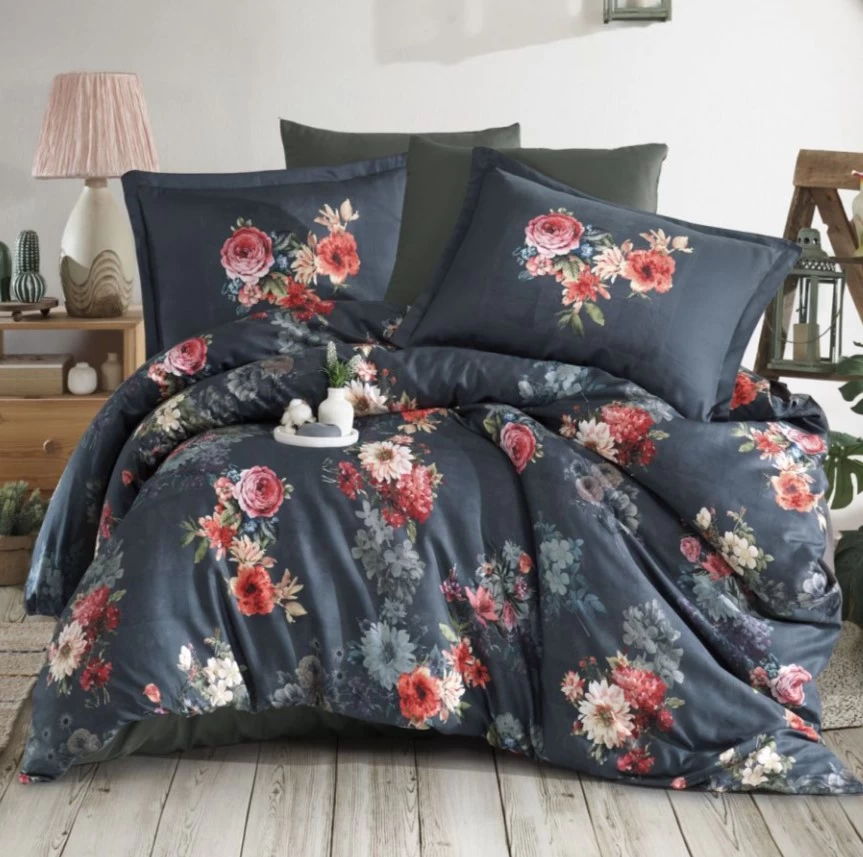 Clasy Dijital Saten Çift Kişilik Nevresim Takımı Merisa