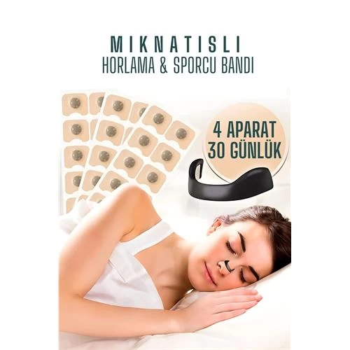 Modacar Manyetik Burun Bandı - 30 GÜnlÜk Sporcu Burun Bandı - Horlama Önleyici Azaltıcı - 4 Farklı Boyut