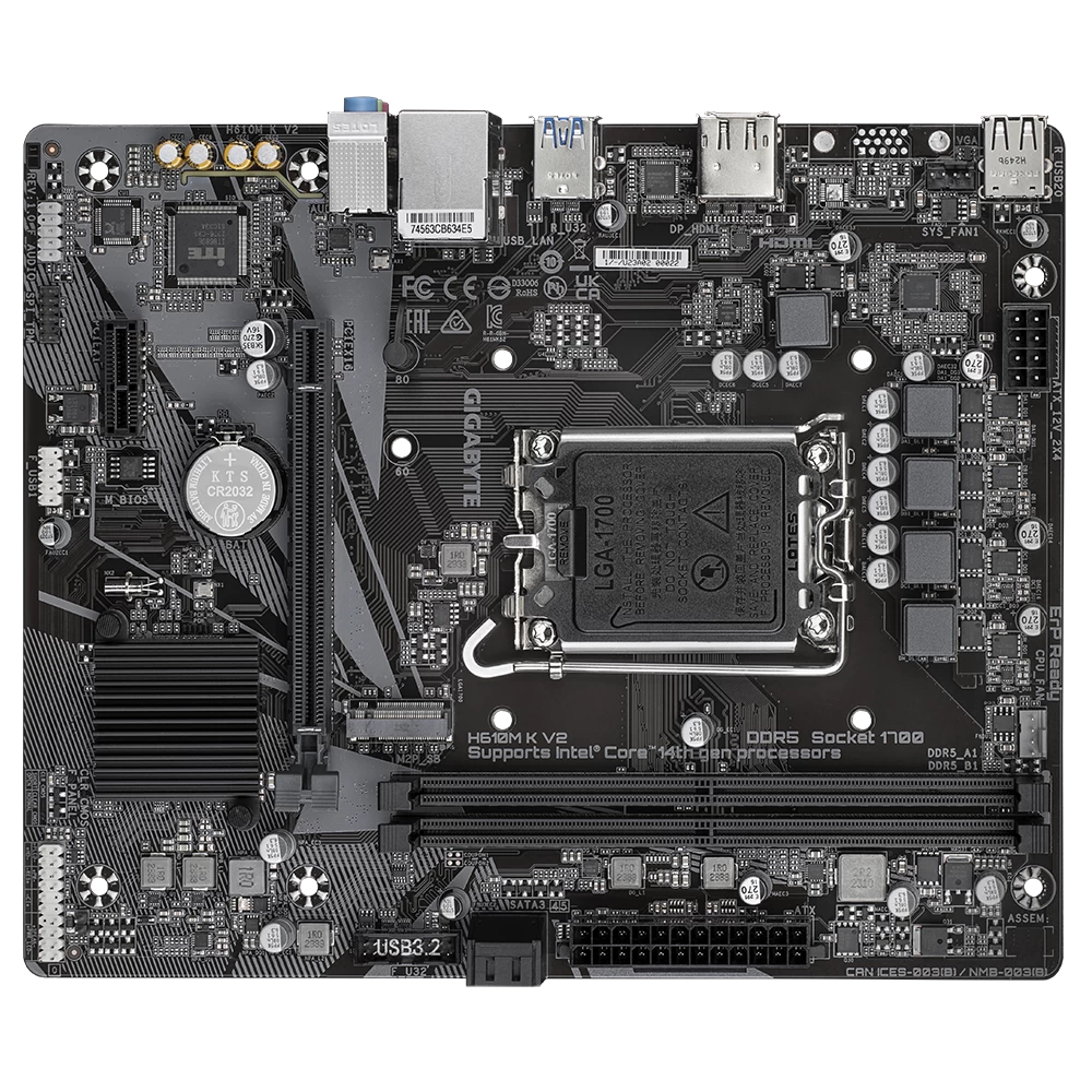 Gigabyte H610m K V2 D5 4800mhz M.2 Hdmi/dp Matx 1700p